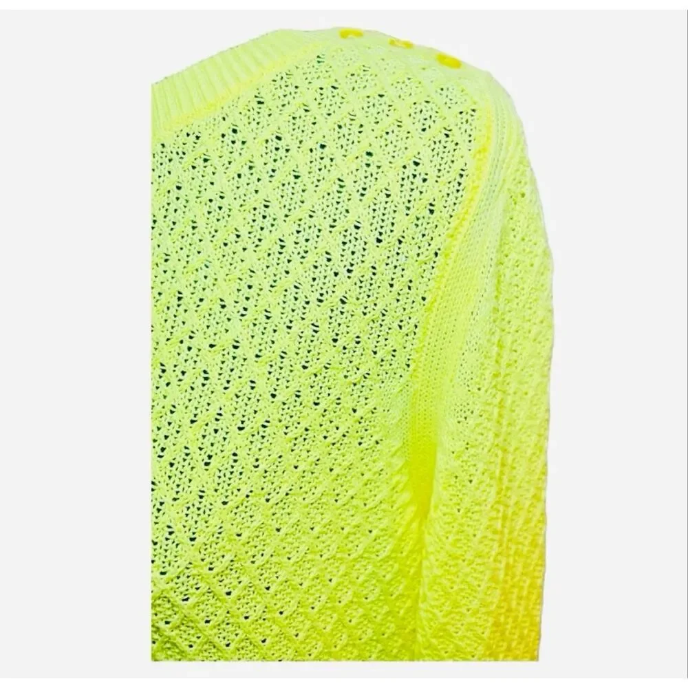Talbots Yellow Open-Knit Crewneck Sweater | Coastal Spring Layer